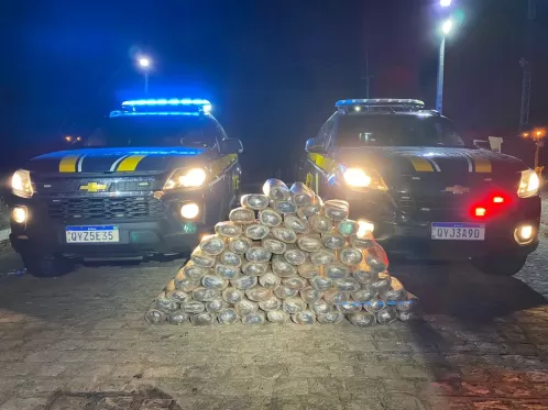 PRF apreende 75,8 kg de maconha dentro de veículo na BR-116 em Belém do São Francisco