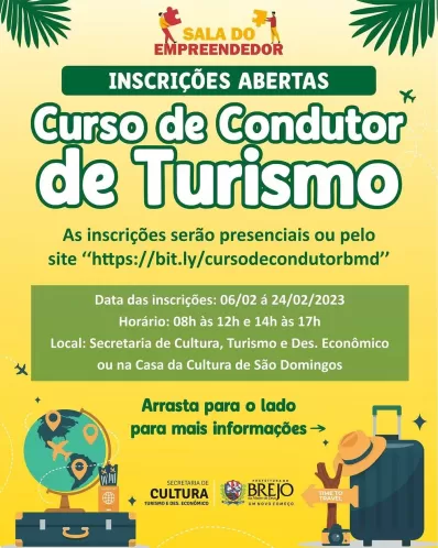 Brejo da Madre de Deus oferece curso gratuito de condutor de turismo