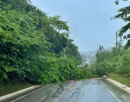 Chuva provoca deslizamento de encosta na PE-071, em Chã Grande (PE)