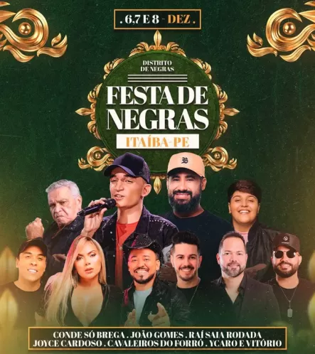 João Gomes, Raí Saia Rodada e Conde Só Brega se apresentam na Festa de Negras, em Itaíba