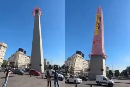 Por que tem uma camisinha gigante no Obelisco de Buenos Aires?