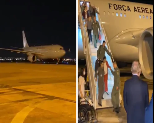 Primeiros brasileiros resgatados pela FAB em Israel desembarcam em Brasília