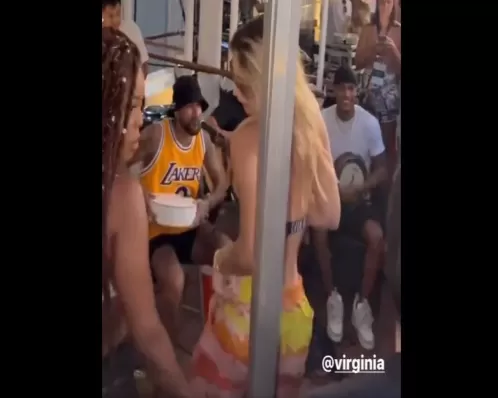 Imagem mostra Neymar cantando e Virgínia dançando muito em um Cruzeiro