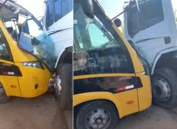 Ônibus escolar e caminhão batem de frente, e acidente deixa 17 feridos em Lagoa de Itaenga